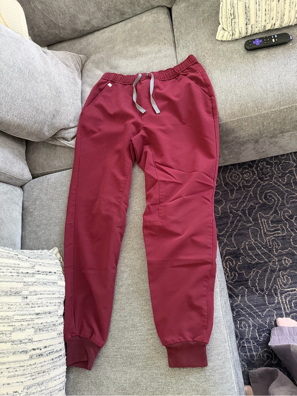 Figs Men's Jogger Pants and Top in Burgundy